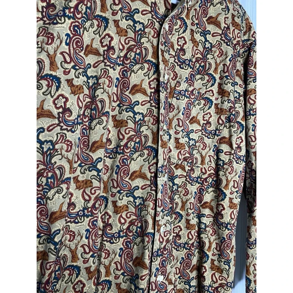 Banana Republic‎ Men's Safari Vintage Animal Paisley Print Button Shirt Size S